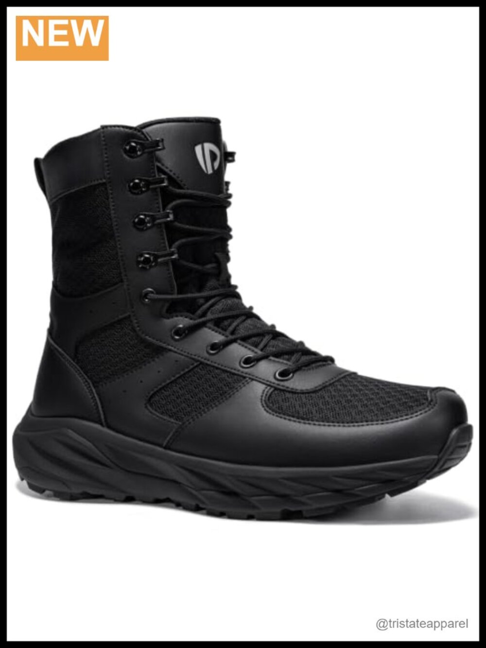 Men's Tactical Work Boots Side Zip Soft Toe High-Top Combat Boots